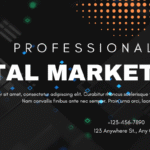 Black Modern Digital Marketing Agency LinkedIn Banner