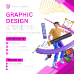 Purple Magenta and White Bold Graphic Design Services Instagram Post